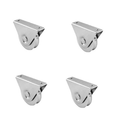 Zinc blanc d'or de zinc de poulie en laiton de porte coulissante de 2 pouces