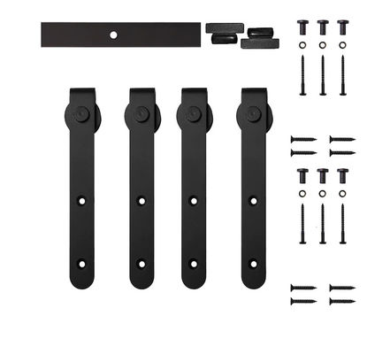 Cabinet enduit Mini Barn Door Hardware Kit de poudre noire pour la porte à deux battants