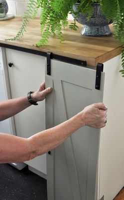 6 pi d'acier solide Mini Barn Door Hardware Kit pour les portes en bois de doubles meubles