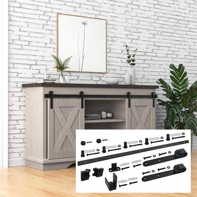 6 pi d'acier solide Mini Barn Door Hardware Kit pour les portes en bois de doubles meubles