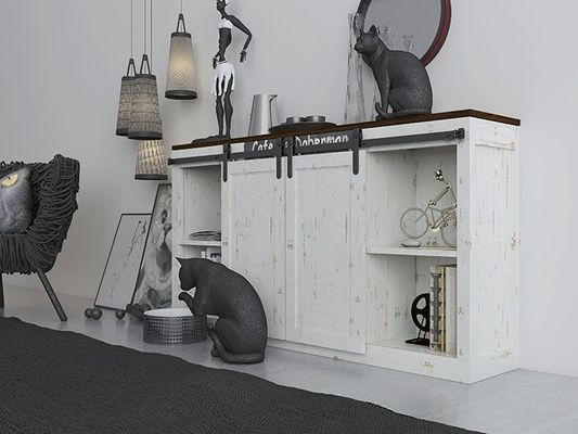 Cabinet Mini Barn Door Hardware Kit pour de doubles portes en bois