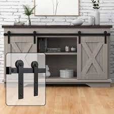 mini kits enduits superbes de matériel de porte de grange de la poudre 6-Foot noire