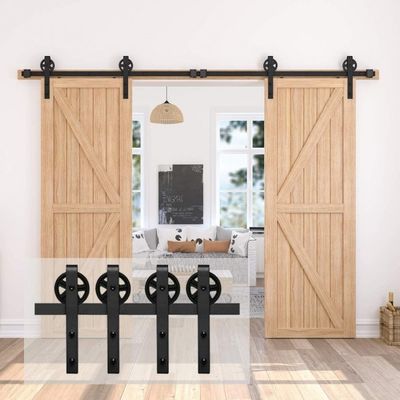6 pi de 8ft de glissement sans heurt de glisseur noir de conception ultra tranquillement   kits de matériel de porte de grange
