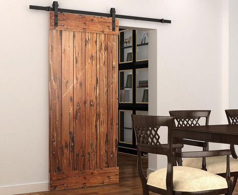Porte simple étroite molle noire glissant la voie de porte de grange et le kit de matériel